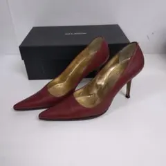 D&G/ドルチェ&ガッバーナ レザー　ハイヒール　エンジ　美品　38のサムネイル
