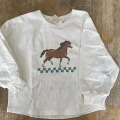 Alanel 馬プリント 薄手の長袖トレーナー　 100cm