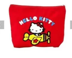 キティ サガラ刺繍ポーチ スリコ サンリオ コラボ スリーコインズ 赤 レッド