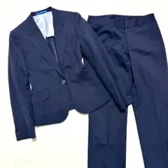 レミュー アオキ パンツ スーツ セットアップ ストレッチ　ネイビー　ストライプ