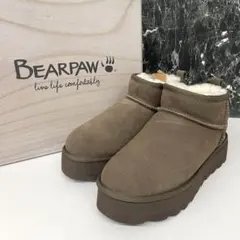 BEARPAW ベアパウ ムートンブーツ 26cm 防水加工 ブラウン 厚底
