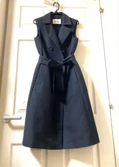 3way トレンチコート　紺　フード　レイヤード