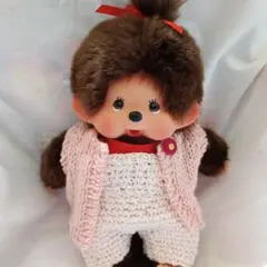 Mサイズ⭐モンチッチ⭐用 手編みニット衣装セット サロペット& ベストのサムネイル