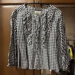 BEAMS BOY フリル付き長袖ブラウス