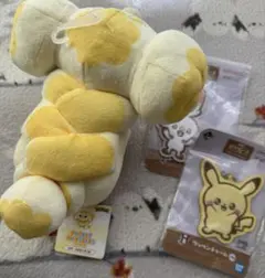 本日限定！ポケモン　パピモッチ　ぬいぐるみS ・ポケピース　ワッペンチャーム２個のサムネイル