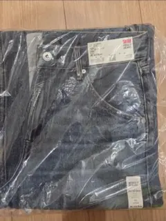 【新品未使用】UNIQLO バギーカーブジーンズ 丈短め　67BLUE　25