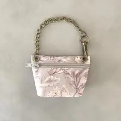 リバティ ラミネート チャームポーチ〈アレキサンダーマーブル〉グレーブルーム