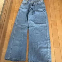 ワイドレッグデニム ストレートフィットライトブルー