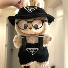 LABUBU 新品未使用　着せ替え2オーバーオール　帽子　ブラック　らぶぶ