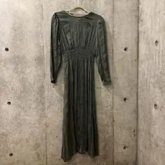 ZARA オリーブグリーン 長袖ワンピース S