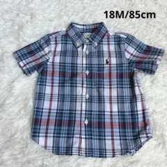 【キッズ】GK0033 ラルフローレン 半袖チェックシャツ 18M/85cm