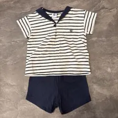 値下げしました！PETIT BATEAU セーラートップス＆ショートパンツセット