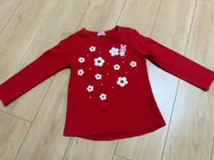 ミキハウス（ホットビスケッツ）長袖カットソー 花柄 ウサギ刺繍　110サイズ