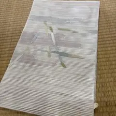 夏用名古屋帯 ホワイト 抽象模様