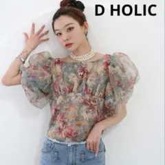 D HOLIC 花柄シアーパフスリーブブラウスのサムネイル