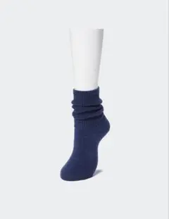 新品　UNIQLO HEATTECH スフレヤーンソックス ブルーのサムネイル
