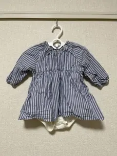 petit main(プティマイン)ストライプ柄ロンパース・カバーオール