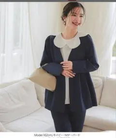 ❤️入学式・卒業式❤️4点セット　ネイビー ペプラムジャケット パンツスーツ