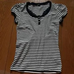 COMME CA ISM ボーダー 半袖 紺 Tシャツ Lサイズのサムネイル