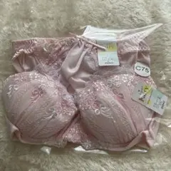 ブラジャーショーツセット C75 ピンク ホワイトのサムネイル