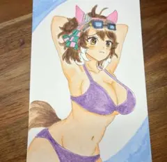 ダンツフレーム　水着　ファンアート　手描きイラスト