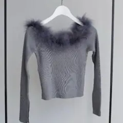 titty&co. ファーニット プルオーバー グレー