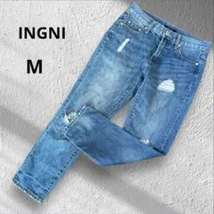 【INGNI】イング　ダメージデニム　ジーンズ　ジーパン　M ストレート