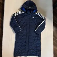 adidas フリース裏地 ベンチコート 140 フード付き