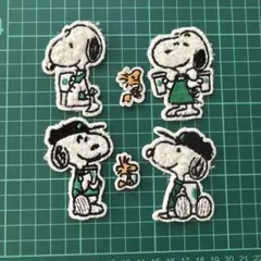 スヌーピーワッペン6枚まとめ　シールタイプ　もこもこ