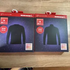 ユニクロ HEATTECH ブラック Lサイズ　超極暖　　2枚セット