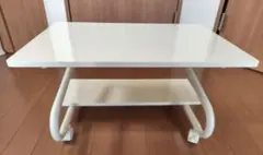 ☆直接受け渡しできる方☆ホワイトキャスター付きローテーブル