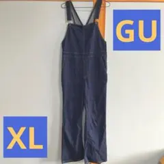 極美品 GU デニム サロペット XL 濃紺 スリム オーバーオールのサムネイル