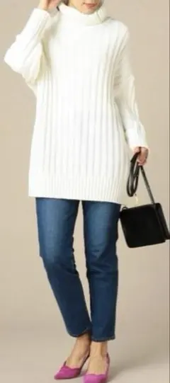 新品タグ付☆Doux archives☆ざっくりニット☆タートルネックセーター