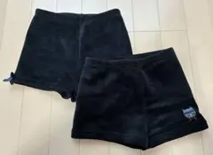 美品 135cm 黒色オーバーパンツ 2枚セット　一部スパッツ