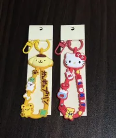 新品 サンリオキャラクター大賞 ラバーコードキーホルダー プリン キティ 2点