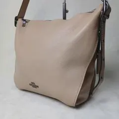 COACH コーチ ダフレット ショルダーバッグ ベージュ シボ革