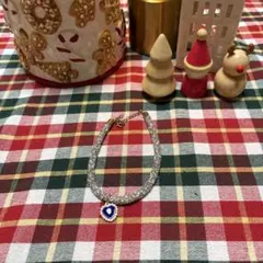 猫の首輪 シルバーラメネックレス ハート型ペンダント付き