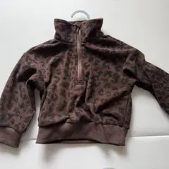 ブラウンレオパード柄フリースジャケット