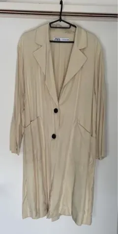 【値下げ】ZARA ベージュ トレンチコート 長袖 2ポケット