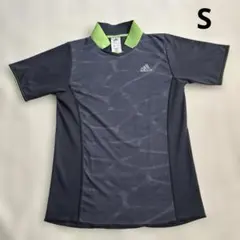 adidas ポロシャツ S ダークグレー/グリーン