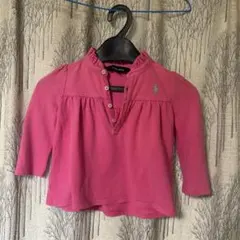 Ralph Lauren ピンク 長袖ポロシャツ 90