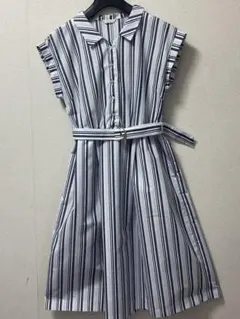 Te chichiストライプワンピース　フレンチスリーブ学校行事