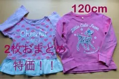 【セール特価！！】120cm 長袖カットソー 2枚セット