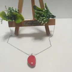 ★赤珊瑚風ネックレス★
