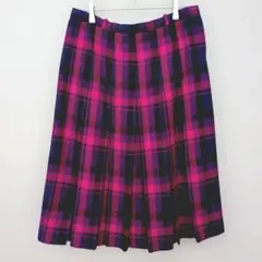 【本日限定セール】Leilian 13号 レトロチェック プリーツスカート 秋冬