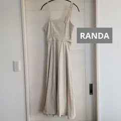 美品◆RANDA ベージュ アシンメトリー　フレアワンピース　Sのサムネイル