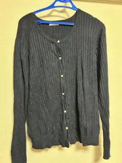 ネイビー Lサイズ 長袖カーディガン　ハニーズ