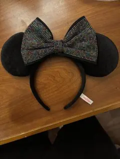 ミニーカチューシャ ビーズ付き 黒