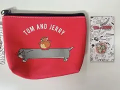 【新品未使用】TOM AND JERRY ポーチ ミニ缶バッジ 2点セット