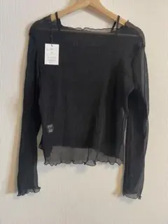 ブラック シースルー 長袖 トップス セット